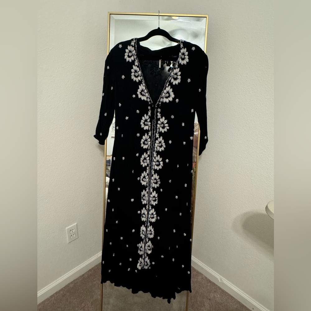 Free People Embroidered Midi Dress